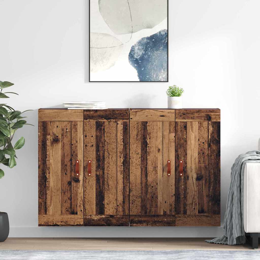 Wandmontierter Schrank 2 stk. Altholz 69,5 x 34 x 90 cm