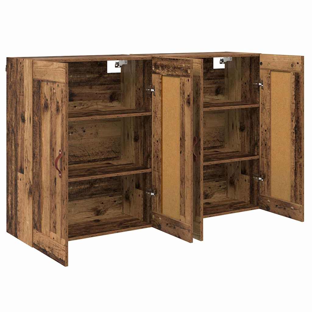 Wandmontierter Schrank 2 stk. Altholz 69,5 x 34 x 90 cm