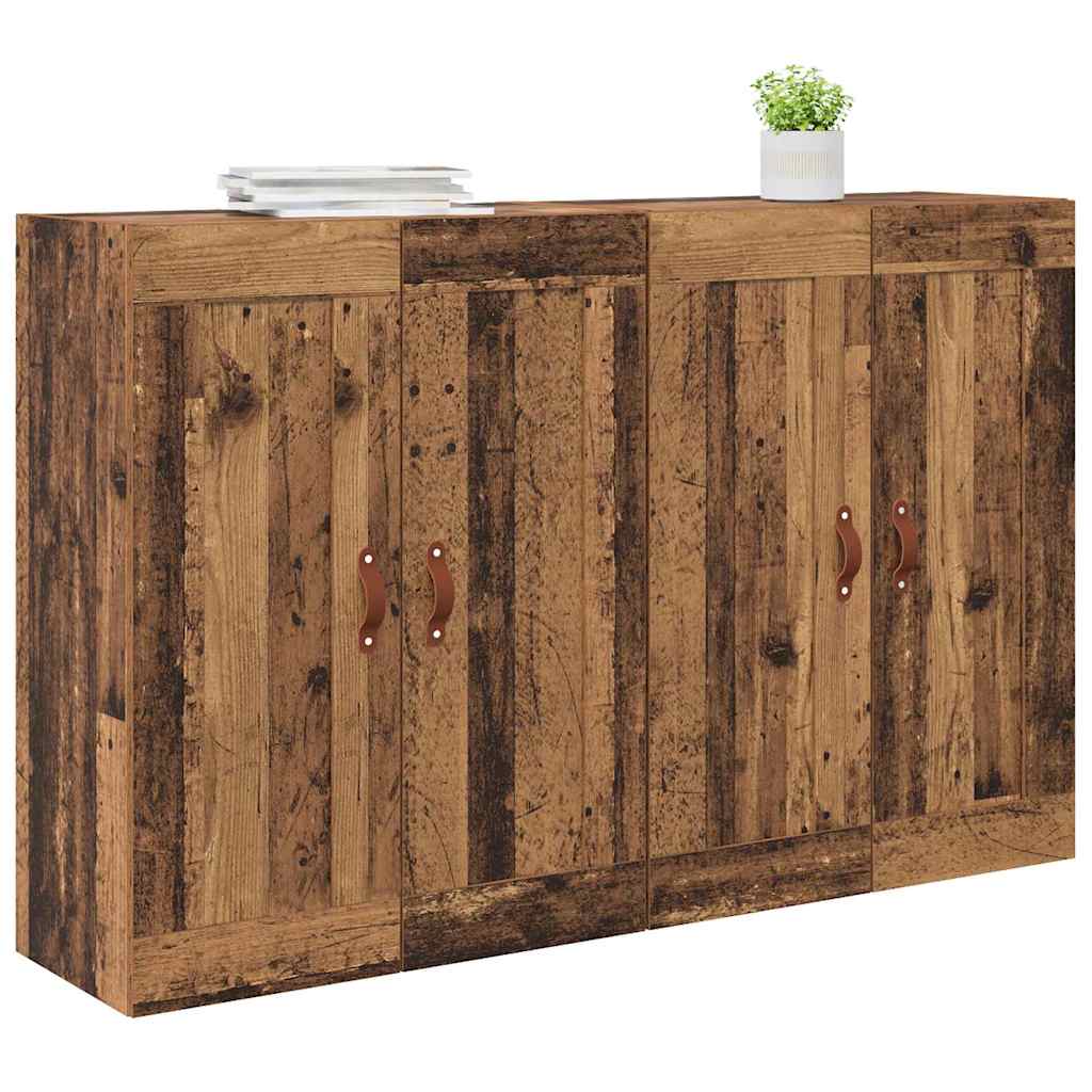Wandmontierter Schrank 2 stk. Altholz 69,5 x 34 x 90 cm