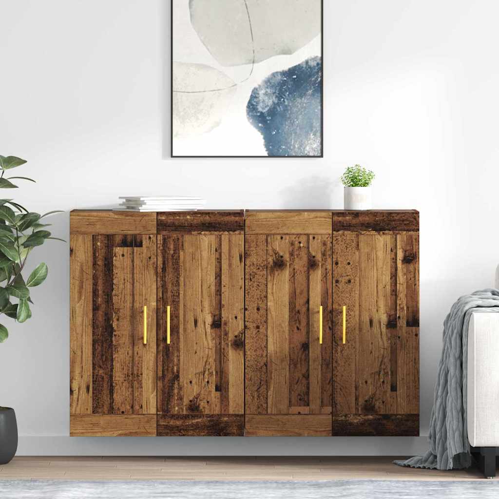 Wandmontierter Schrank 2 pcs Altholz 69,5 x 34 x 90 cm