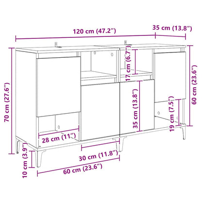 Sideboards 2 stk. Altholz 60 x 35 x 70 cm Holzwerkstoff