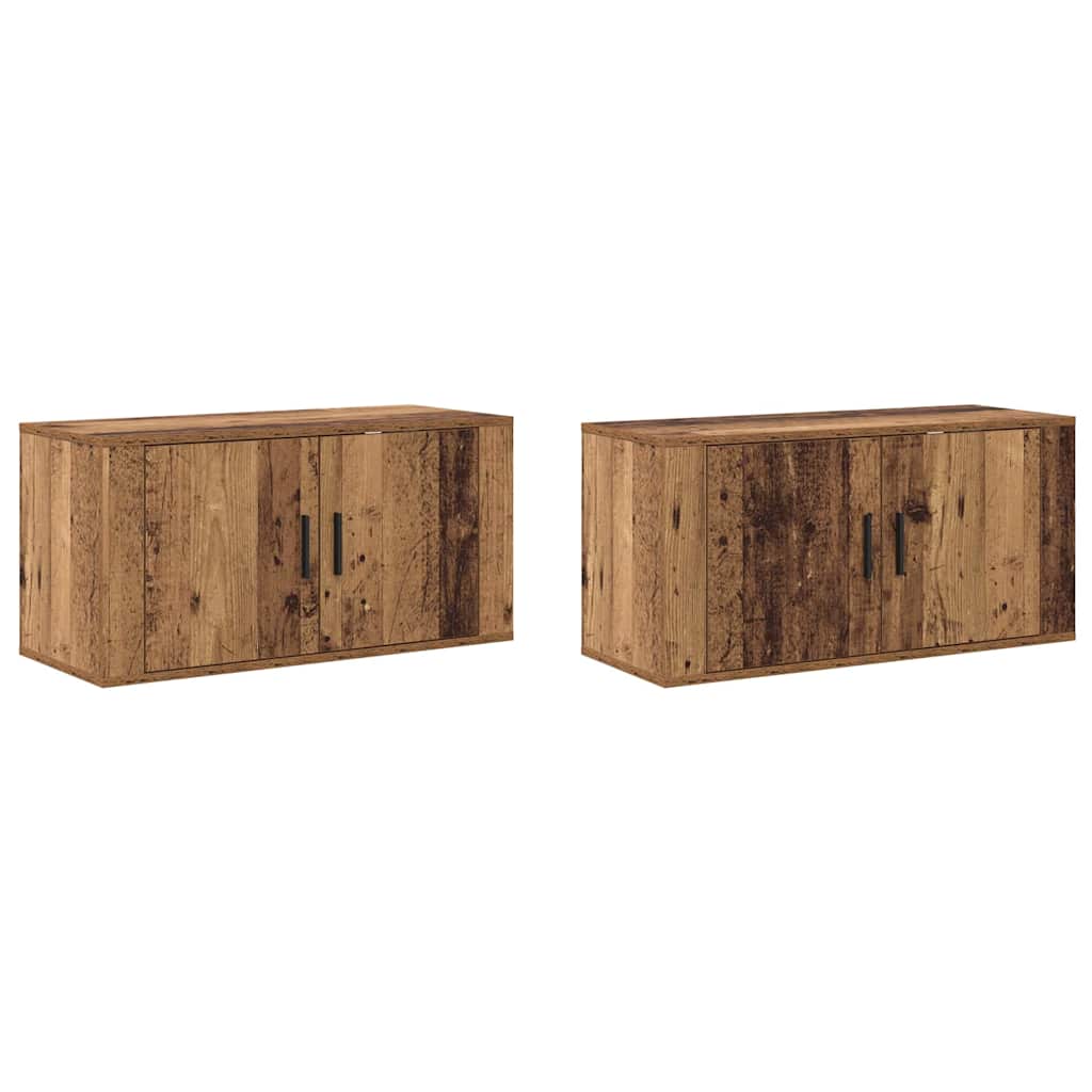 Wand-TV-Schrank Set 2 stk. Altholz Holzwerkstoff