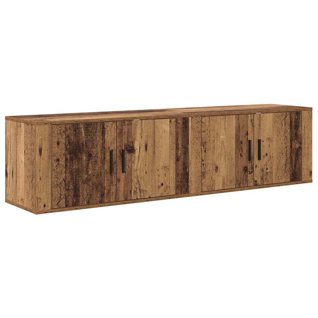 Wand-TV-Schrank Set 2 stk. Altholz Holzwerkstoff