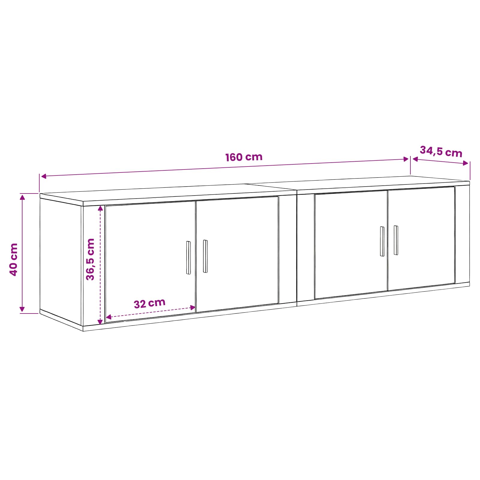 Wand-TV-Schrank Set 2 stk. Altholz Holzwerkstoff