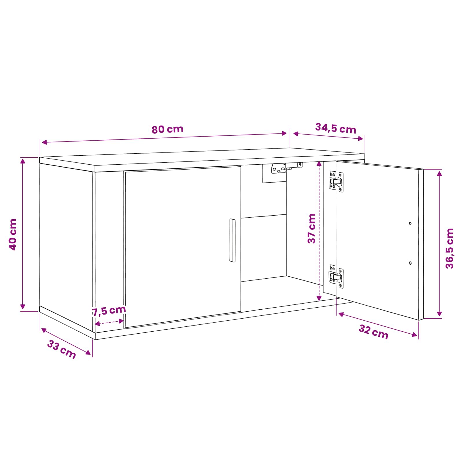 Wand-TV-Schrank Set 2 stk. Altholz Holzwerkstoff