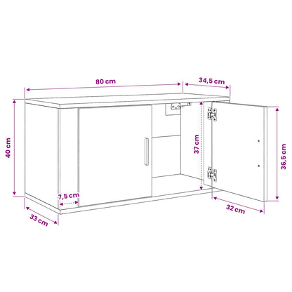 Wand-TV-Schrank Set 2 stk. Altholz Holzwerkstoff
