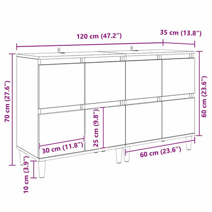 Sideboards 2 stk. Altholz 60 x 35 x 70 cm Holzwerkstoff