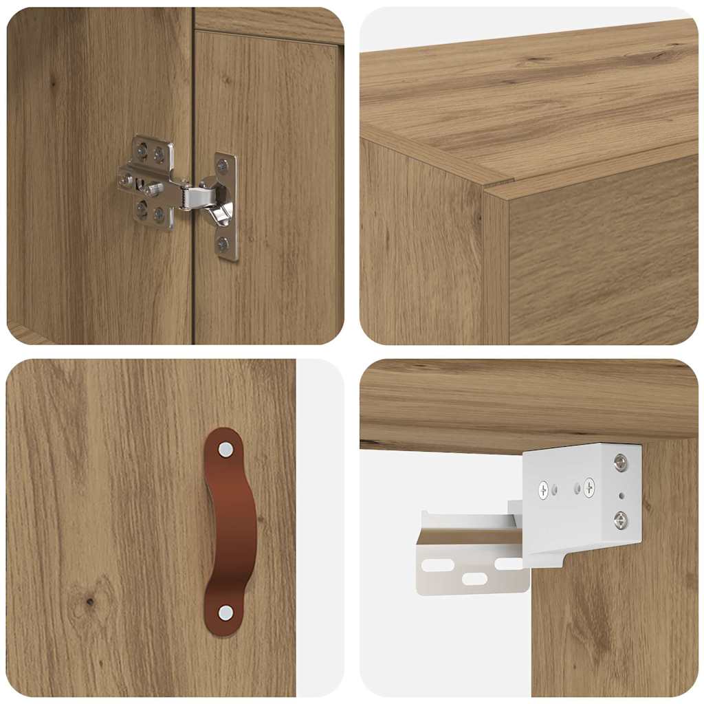 Wandmontierter Schrank 2 stk. Artisan-Eiche 69,5 x 34 x 90 cm