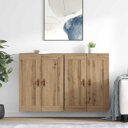 Wandmontierter Schrank 2 stk. Artisan-Eiche 69,5 x 34 x 90 cm