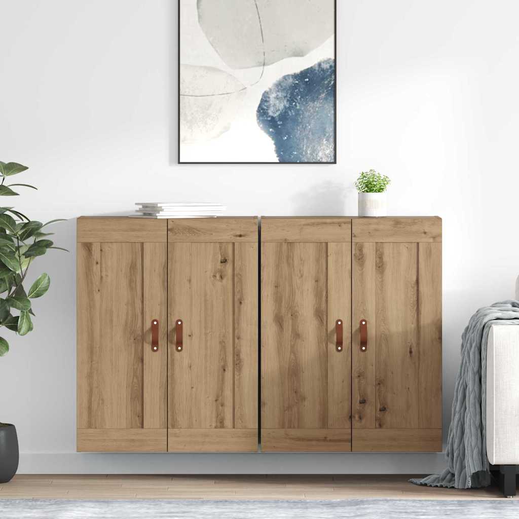 Wandmontierter Schrank 2 stk. Artisan-Eiche 69,5 x 34 x 90 cm