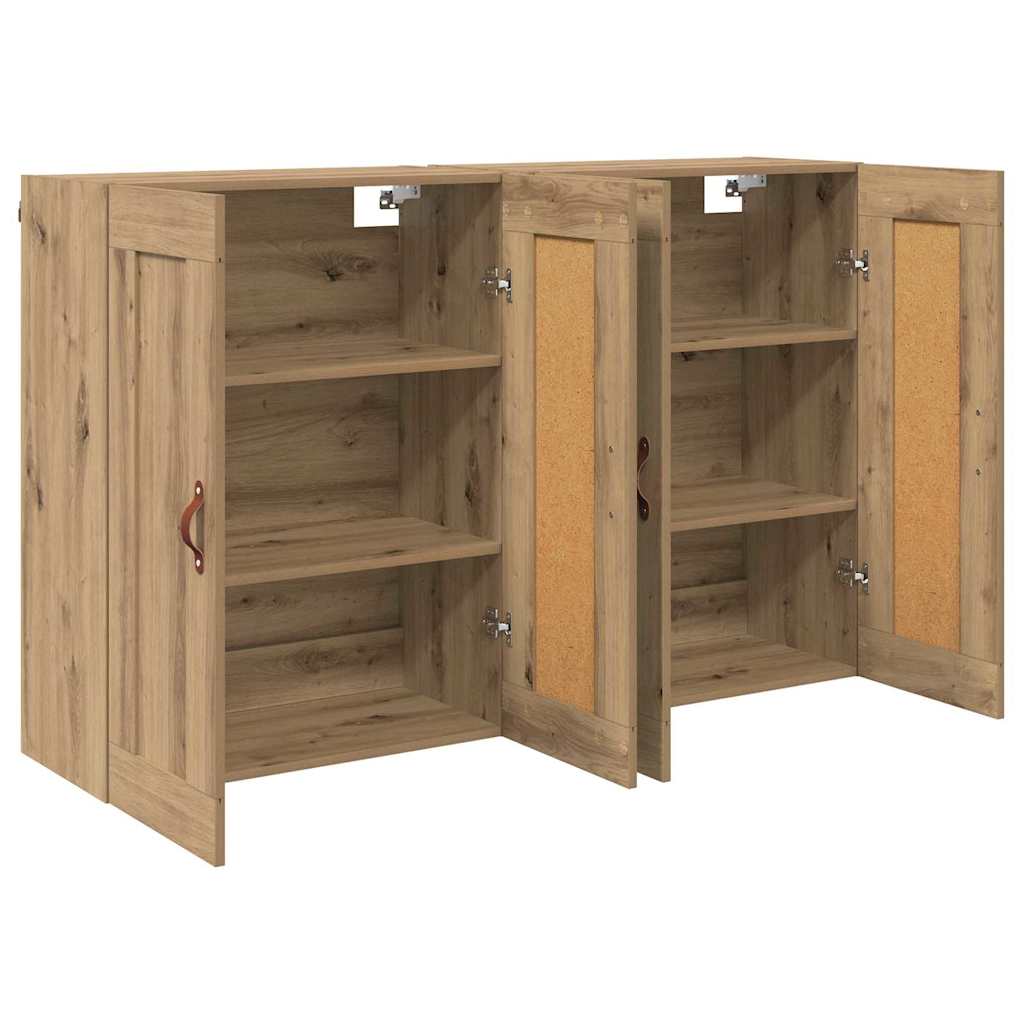 Wandmontierter Schrank 2 stk. Artisan-Eiche 69,5 x 34 x 90 cm