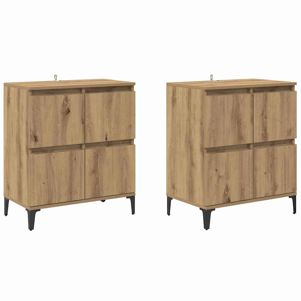 Sideboards 2 stk. Artisan-Eiche 60 x 35 x 70 cm Holzwerkstoff