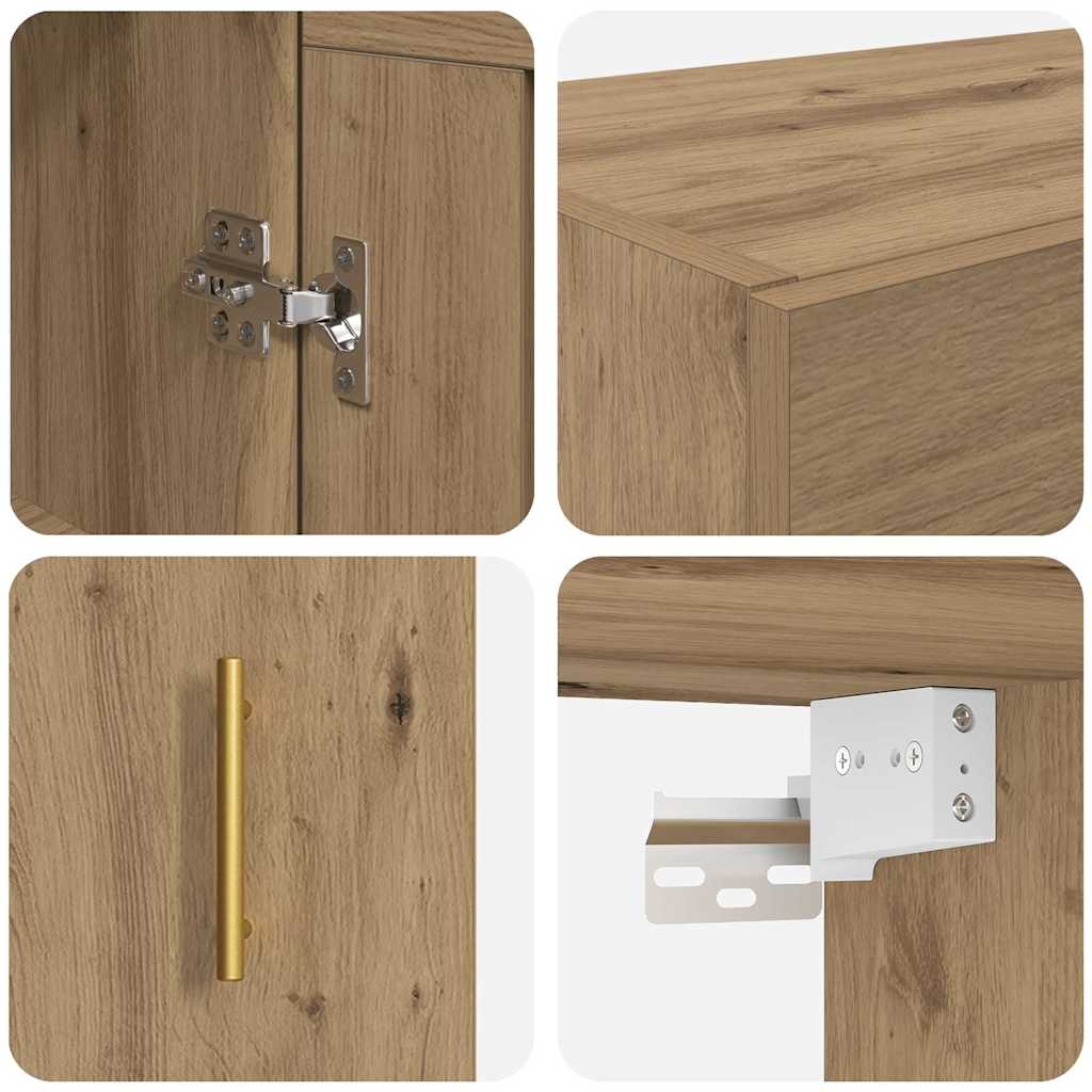 Wandmontierter Schrank 2 pcs Artisan-Eiche 69,5 x 34 x 90 cm