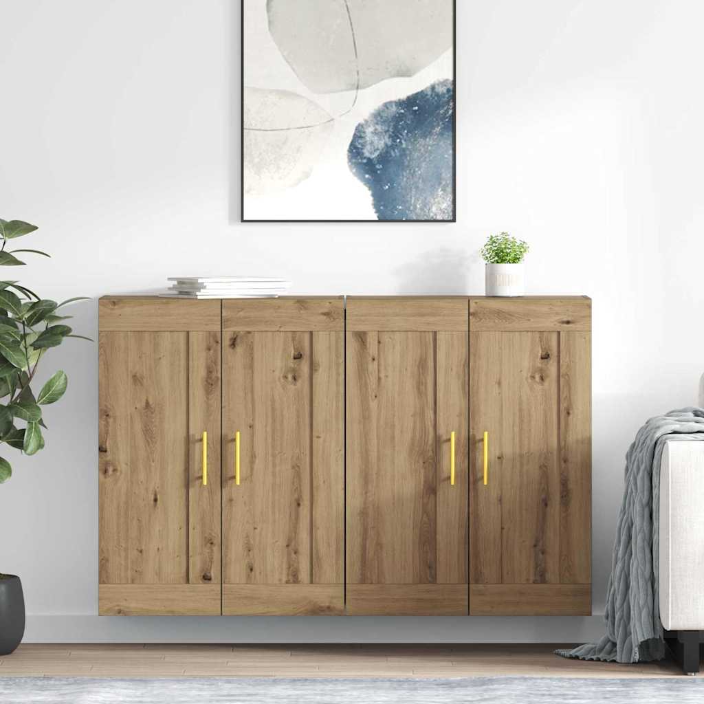 Wandmontierter Schrank 2 pcs Artisan-Eiche 69,5 x 34 x 90 cm