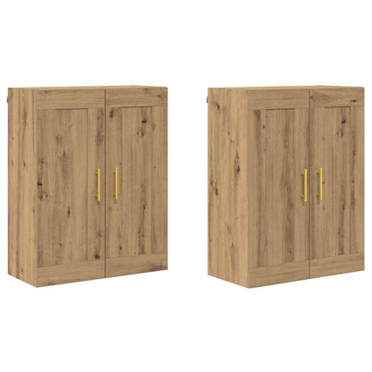 Wandmontierter Schrank 2 stk. Artisan-Eiche 69,5 x 34 x 90 cm