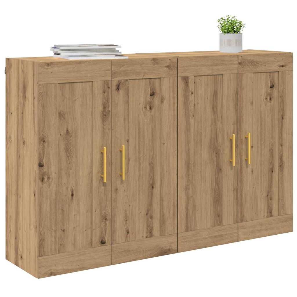 Wandmontierter Schrank 2 pcs Artisan-Eiche 69,5 x 34 x 90 cm