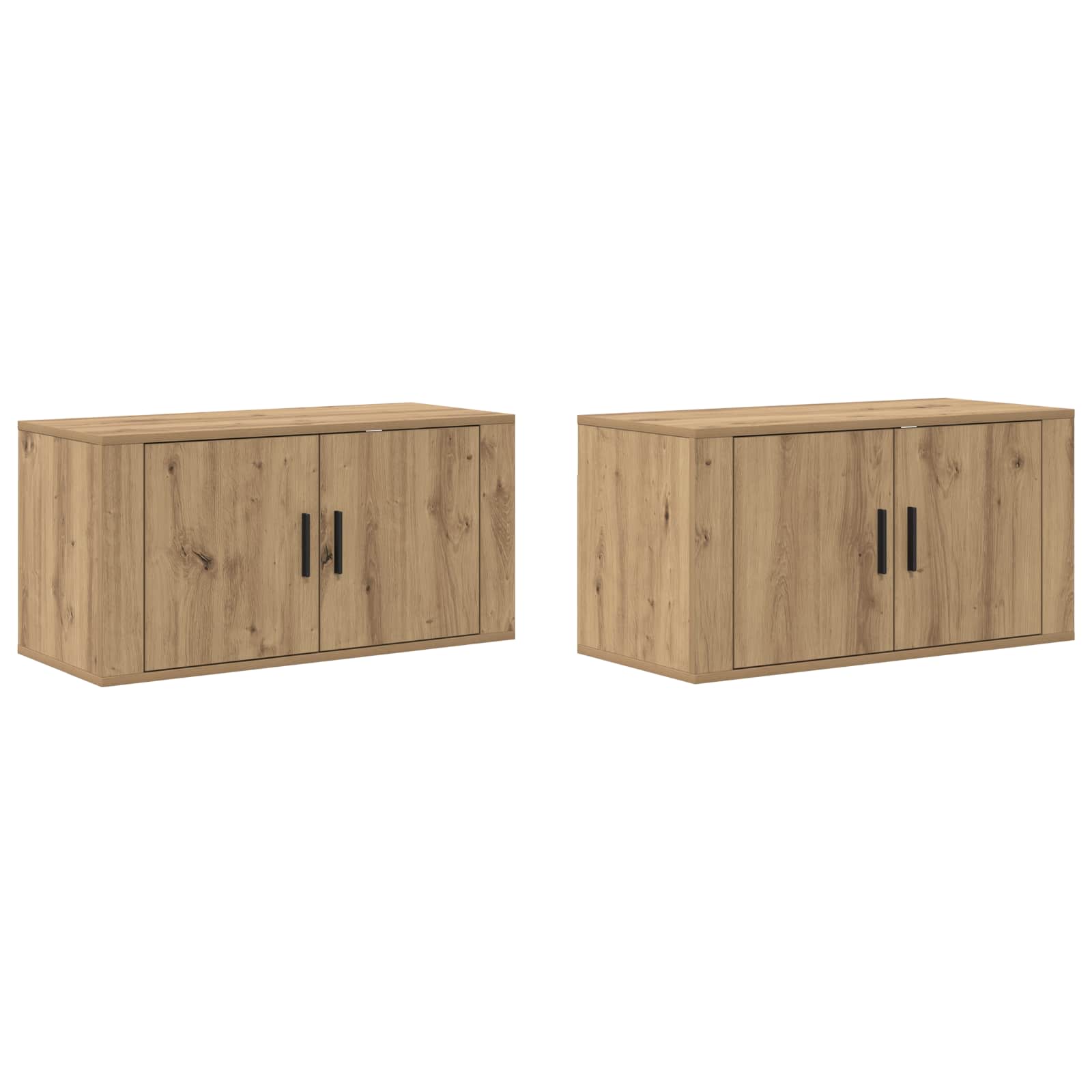 Wand-TV-Schrank Set 2 pcs Artisan-Eiche Holzwerkstoff