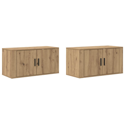 Wand-TV-Schrank Set 2 stk. Artisan-Eiche Holzwerkstoff