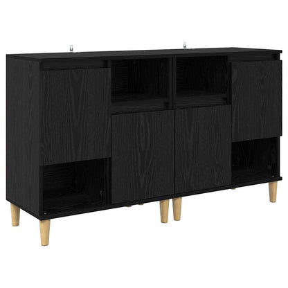 Sideboards 2 stk. Schwarz Eichen-Optik 60 x 35 x 70 cm