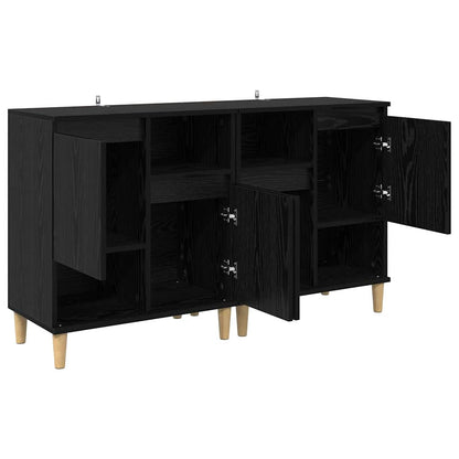 Sideboards 2 stk. Schwarz Eichen-Optik 60 x 35 x 70 cm