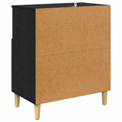 Sideboards 2 stk. Schwarz Eichen-Optik 60 x 35 x 70 cm