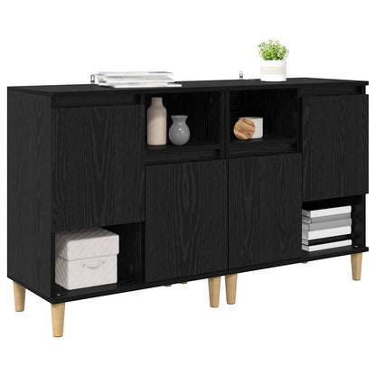 Sideboards 2 stk. Schwarz Eichen-Optik 60 x 35 x 70 cm