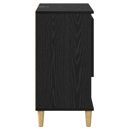 Sideboards 2 stk. Schwarz Eichen-Optik 60 x 35 x 70 cm