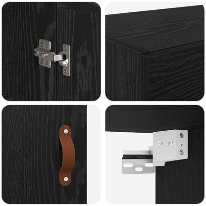 Wandmontierter Schrank 2 stk. Schwarz Eichen-Optik