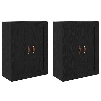 Wandmontierter Schrank 2 stk. Schwarz Eichen-Optik