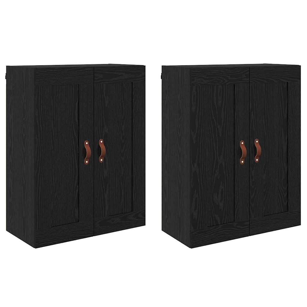 Wandmontierter Schrank 2 stk. Schwarz Eichen-Optik