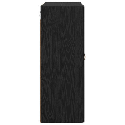 Wandmontierter Schrank 2 stk. Schwarz Eichen-Optik