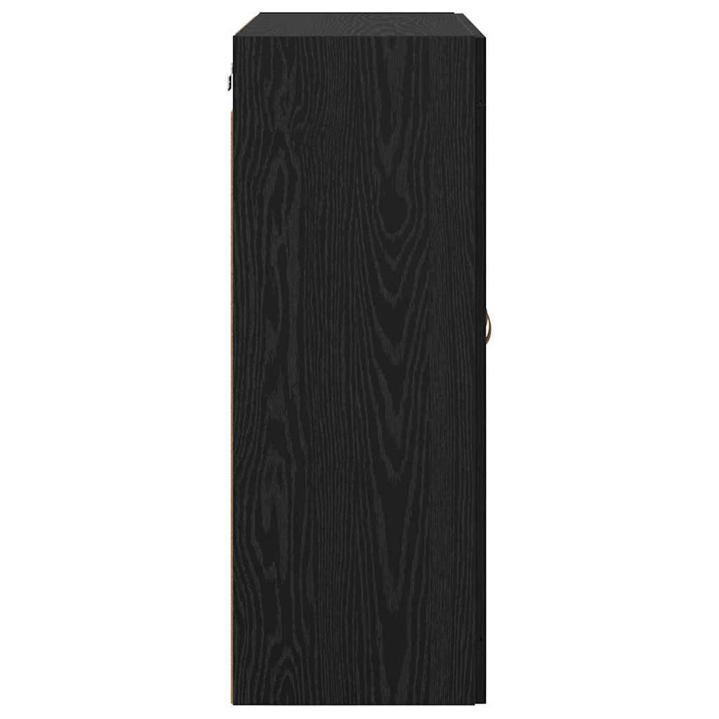 Wandmontierter Schrank 2 stk. Schwarz Eichen-Optik