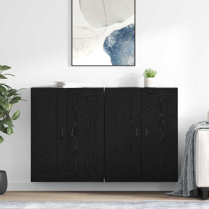 Wandmontierter Schrank 2 stk. Schwarz Eichen-Optik