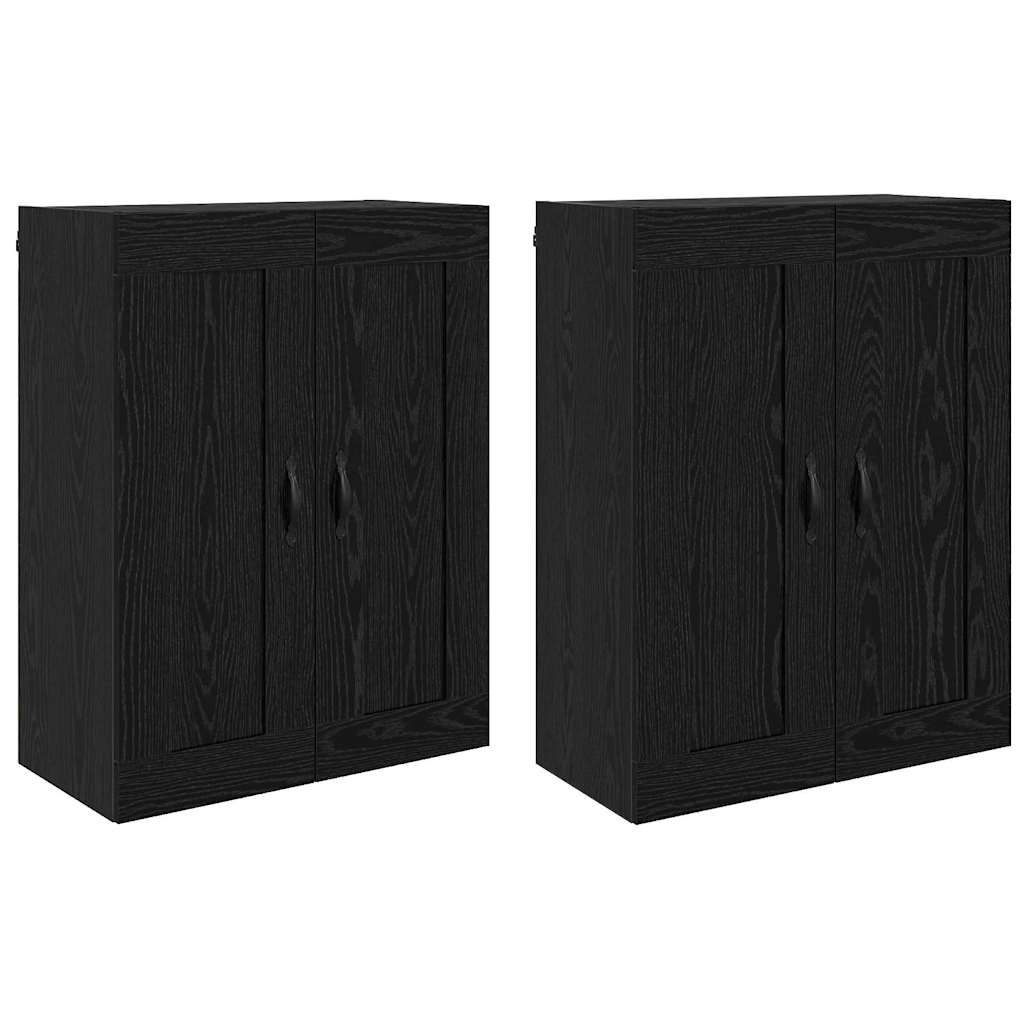 Wandmontierter Schrank 2 stk. Schwarz Eichen-Optik