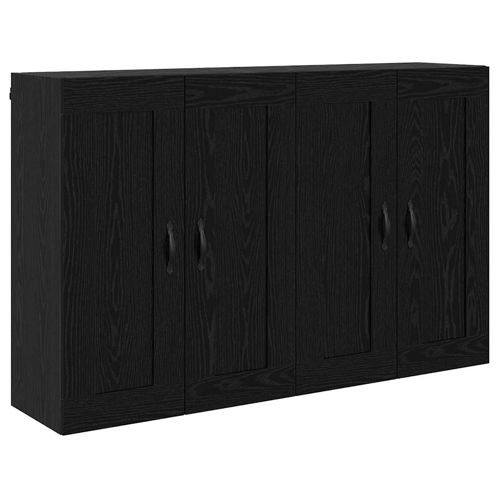 Wandmontierter Schrank 2 stk. Schwarz Eichen-Optik