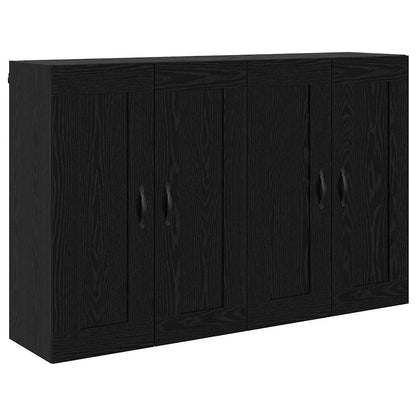 Wandmontierter Schrank 2 stk. Schwarz Eichen-Optik