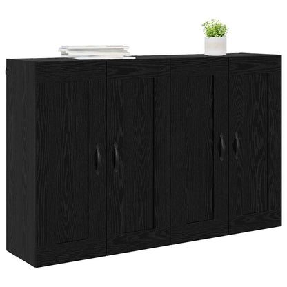 Wandmontierter Schrank 2 stk. Schwarz Eichen-Optik