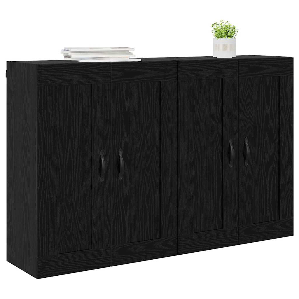 Wandmontierter Schrank 2 stk. Schwarz Eichen-Optik