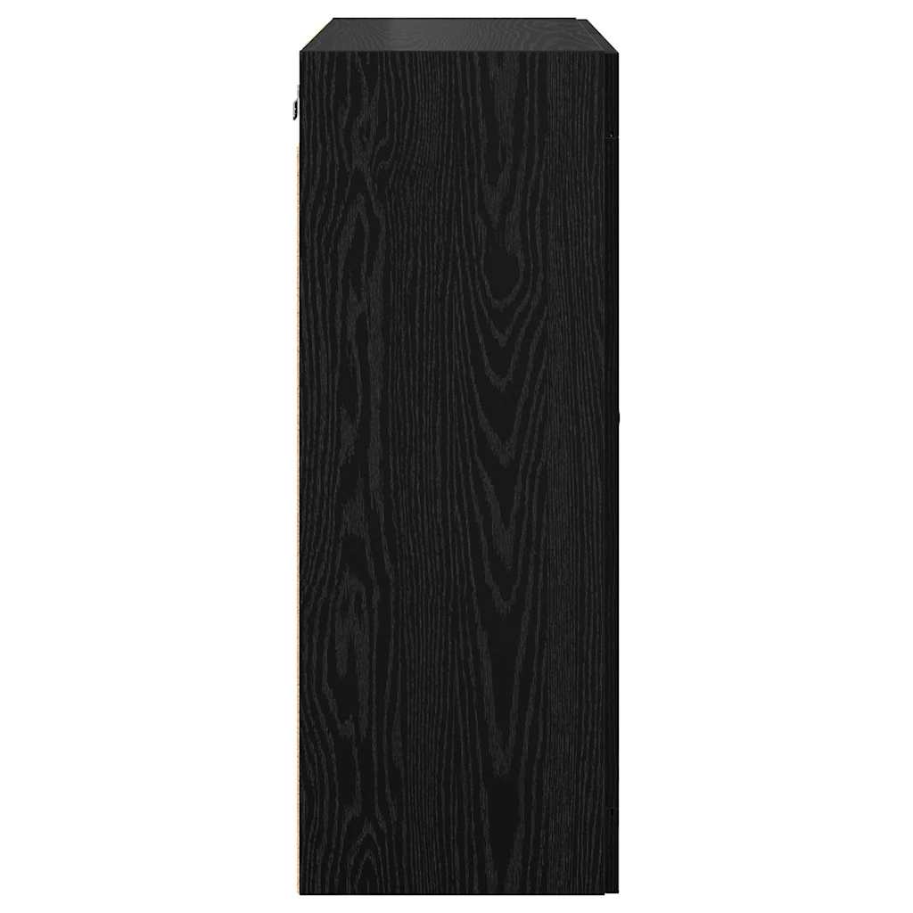 Wandmontierter Schrank 2 stk. Schwarz Eichen-Optik