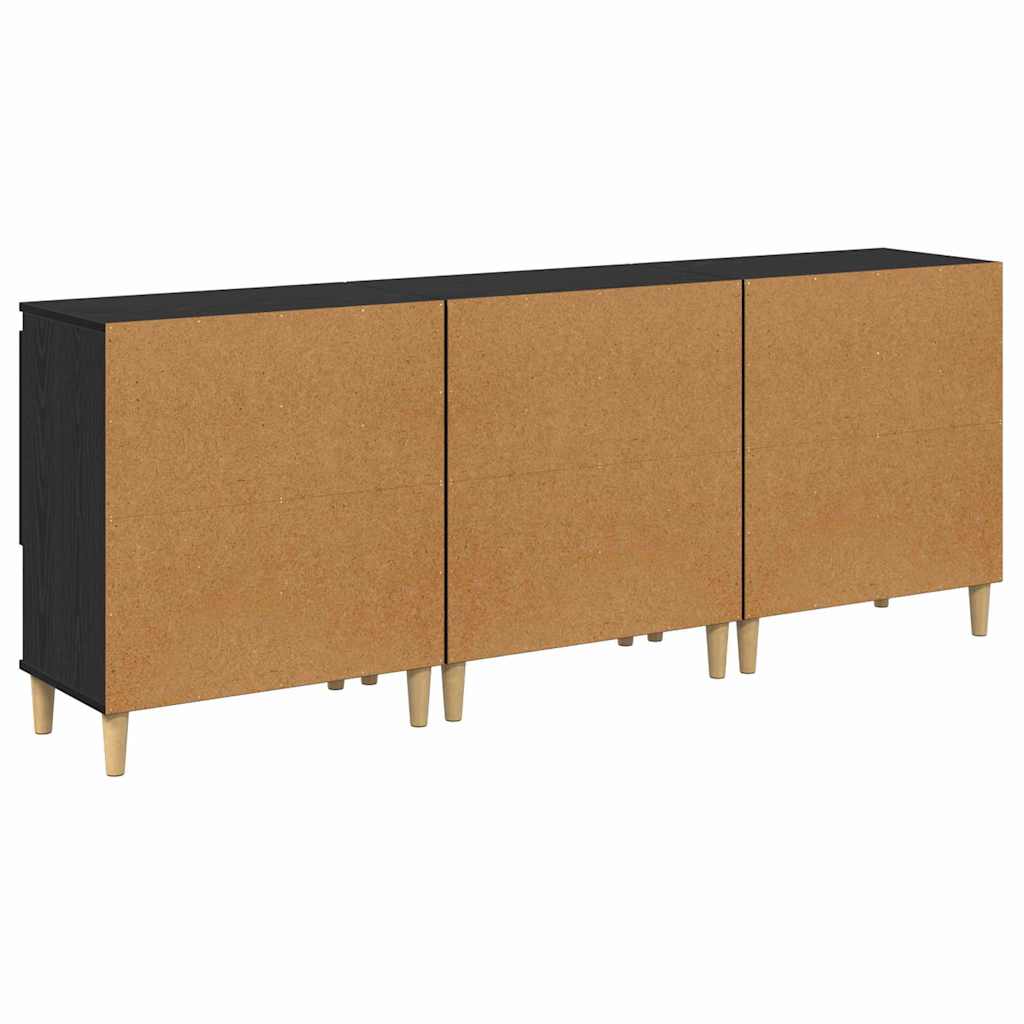 Sideboards 3 stk. Schwarz Eichen-Optik 60 x 35 x 70 cm