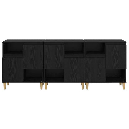 Sideboards 3 stk. Schwarz Eichen-Optik 60 x 35 x 70 cm