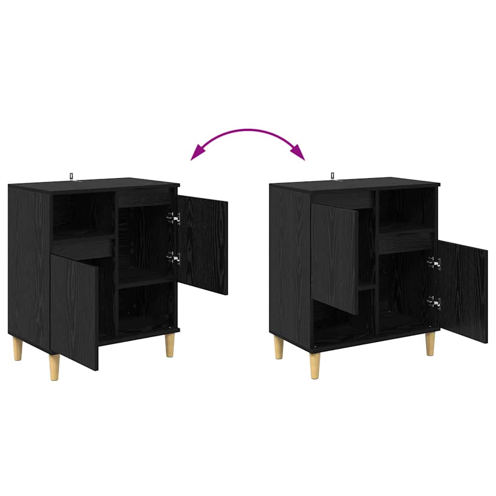 Sideboards 3 stk. Schwarz Eichen-Optik 60 x 35 x 70 cm