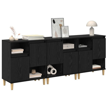 Sideboards 3 stk. Schwarz Eichen-Optik 60 x 35 x 70 cm