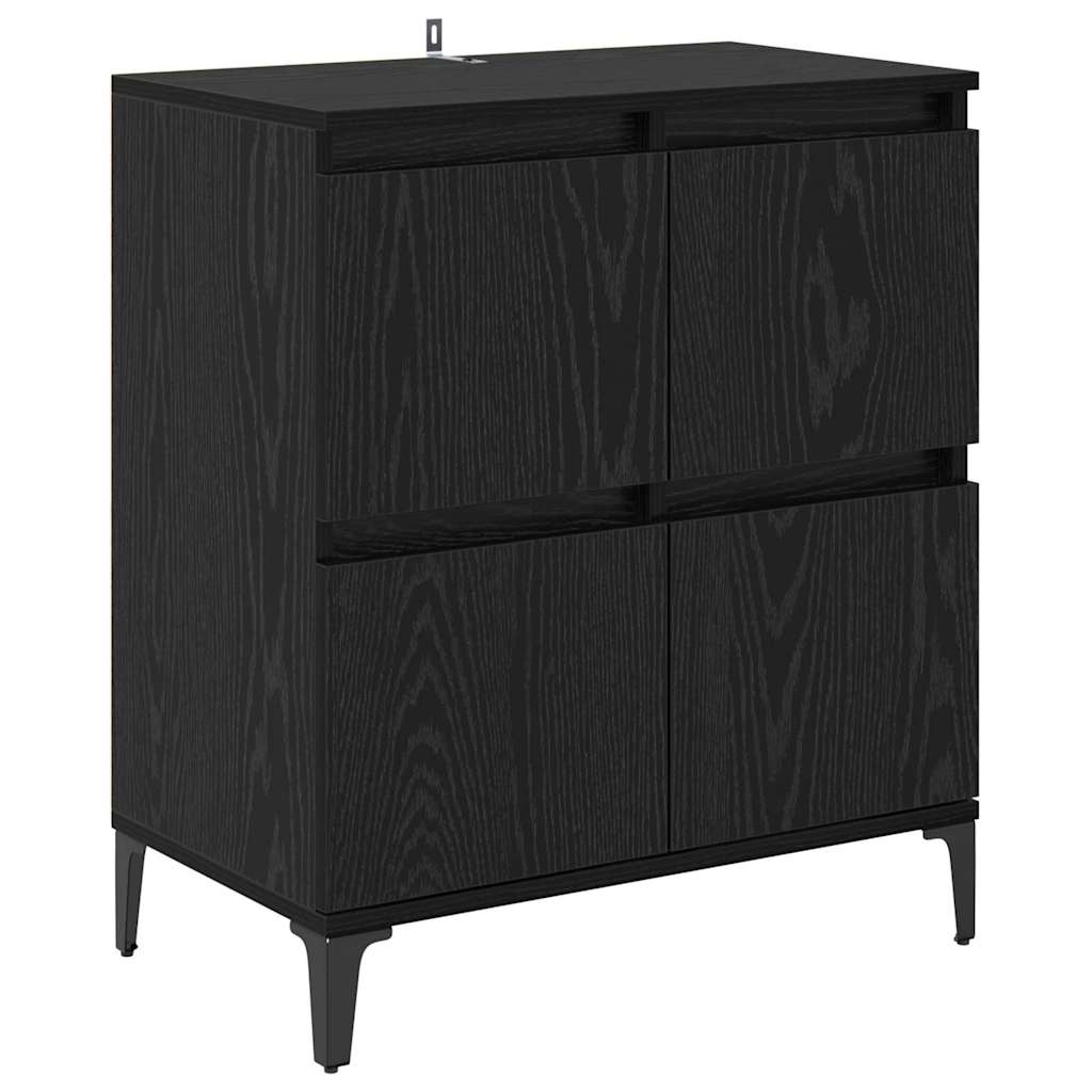 Sideboards 2 stk. Schwarz Eichen-Optik 60 x 35 x 70 cm