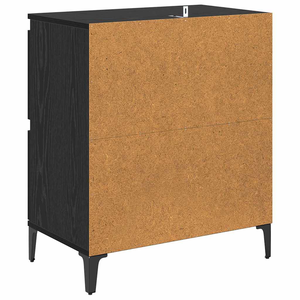 Sideboards 2 stk. Schwarz Eichen-Optik 60 x 35 x 70 cm