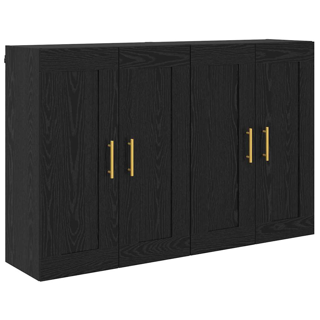 Wandmontierter Schrank 2 stk. Schwarz Eichen-Optik