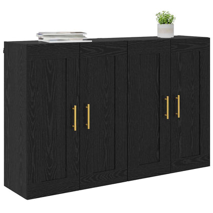 Wandmontierter Schrank 2 stk. Schwarz Eichen-Optik