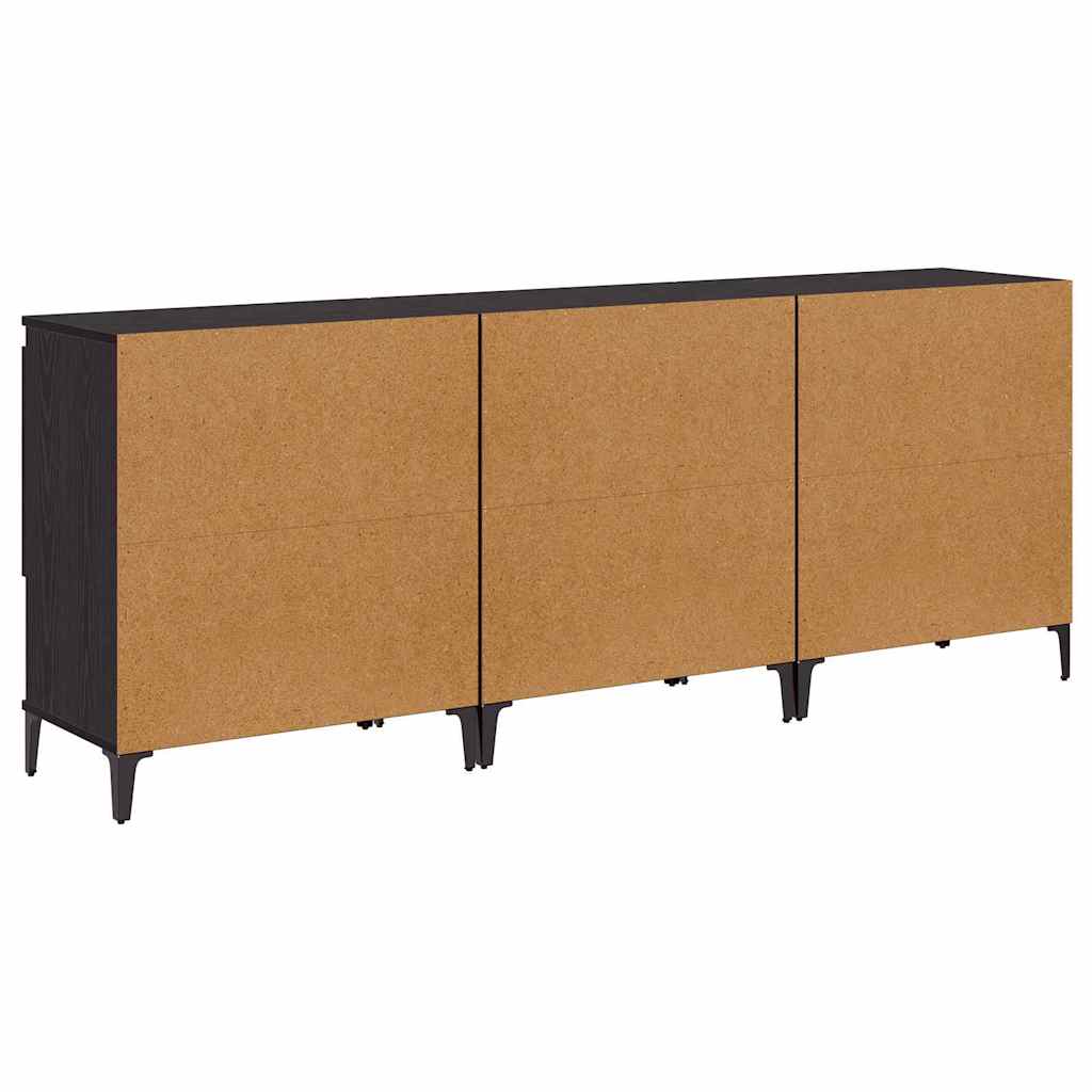 Sideboards 3 stk. Schwarz Eichen-Optik 60 x 35 x 70 cm