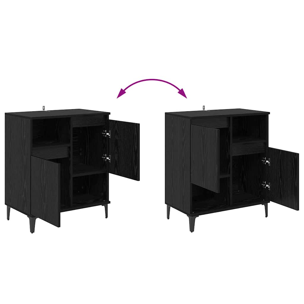 Sideboards 3 stk. Schwarz Eichen-Optik 60 x 35 x 70 cm