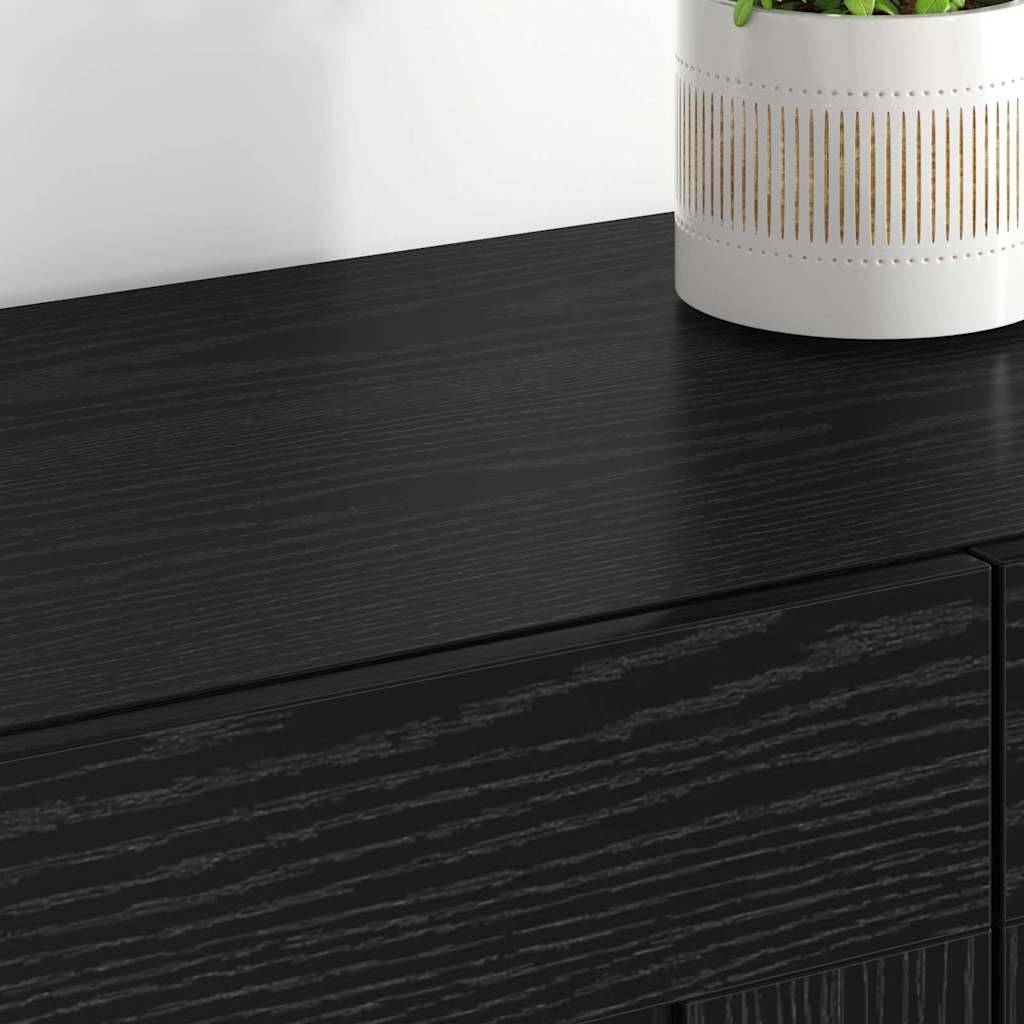 Wandmontierter Schrank 2 stk. Schwarz Eichen-Optik
